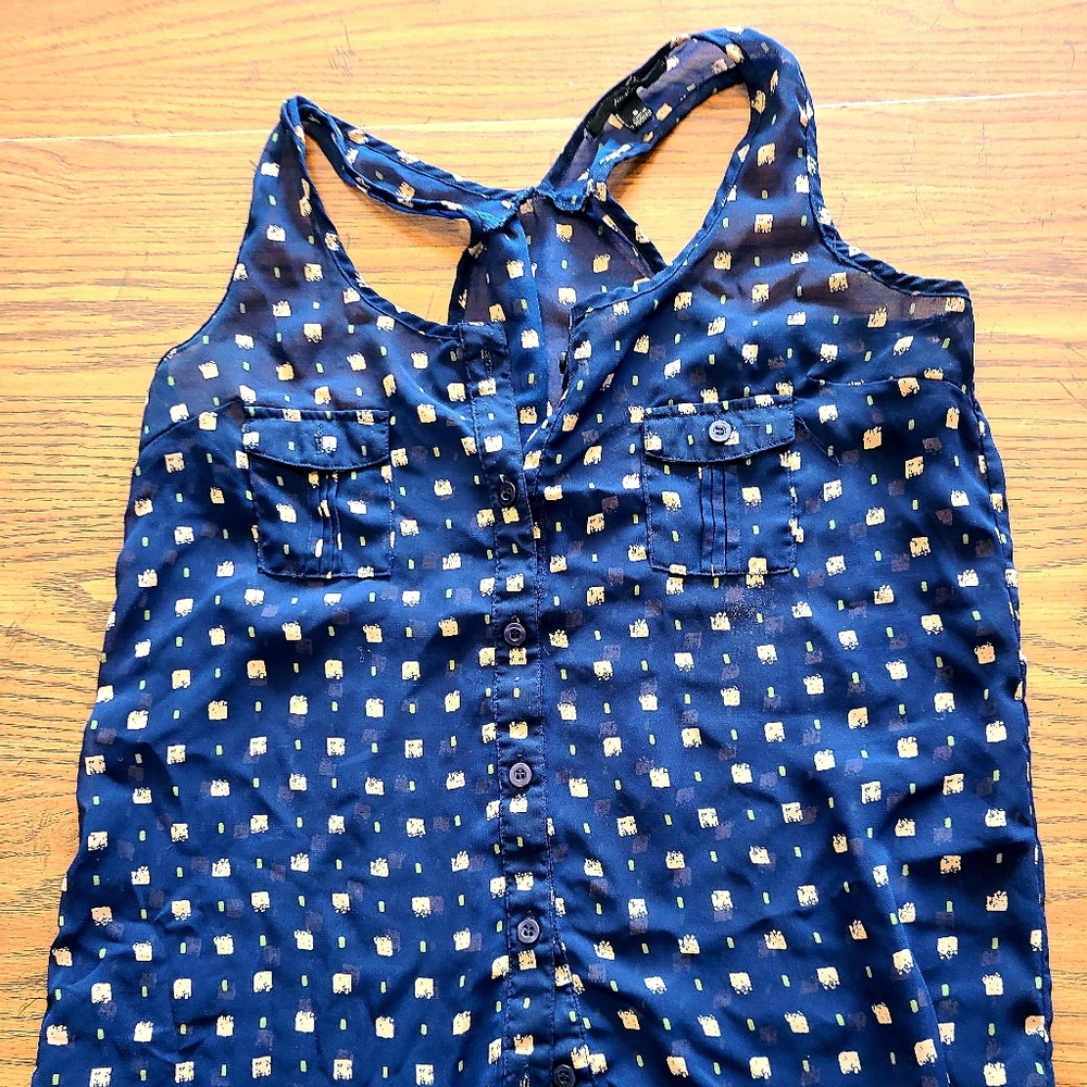Sheer button up tank